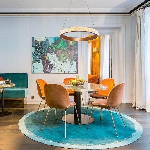 Circular Design LED Gold Modern Chandeliers Kitchen Pendant Lighting - Image 3