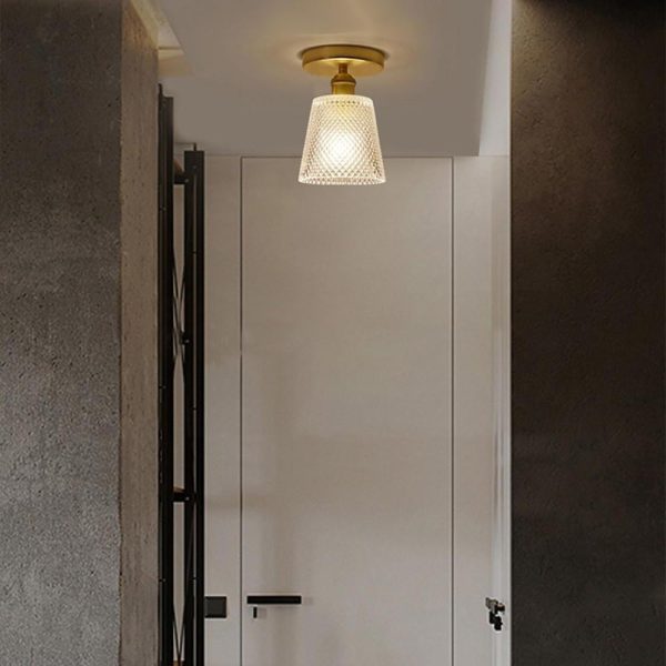 Lantern Modern Glass Copper Hallway Pendant Light Industrial Pendant Lighting - Image 4