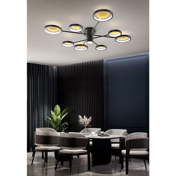 Mid Century Modern Flush Mount Lighting Arbitrary Multiple Circles Industrial LED Light - Image 3