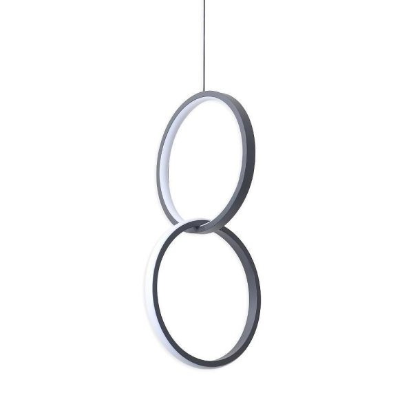Interlocking Dual Ring Design Pendant Lighting Aluminum Acrylic LED Ceiling Light - Image 8