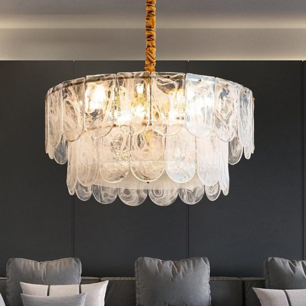 Traditional Classic Chandelier Light Metal Glass Ceiling Light - Image 3