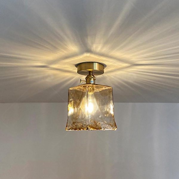 Creative Glass Lantern LED Electroplated Modern Pendant Light Ceiling Lights - Image 4