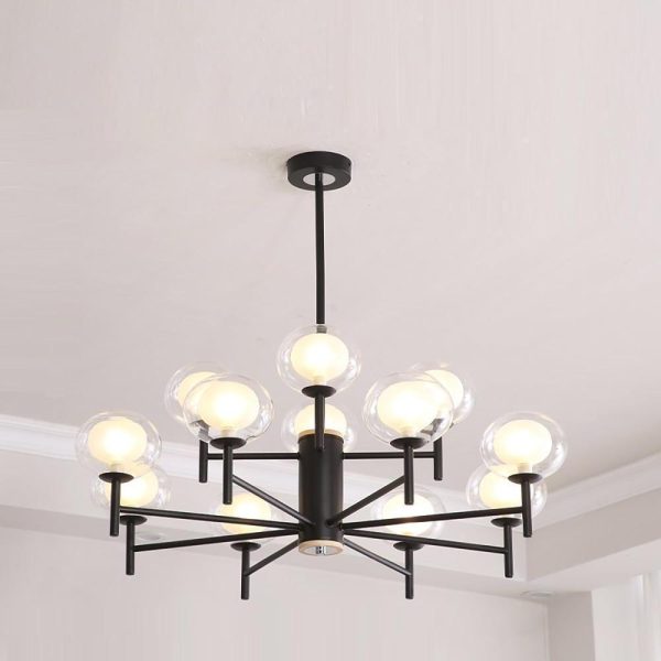 Nordic Style Sputnik Chandelier Metal Glass Chandelier 12 Bulbs - Image 5