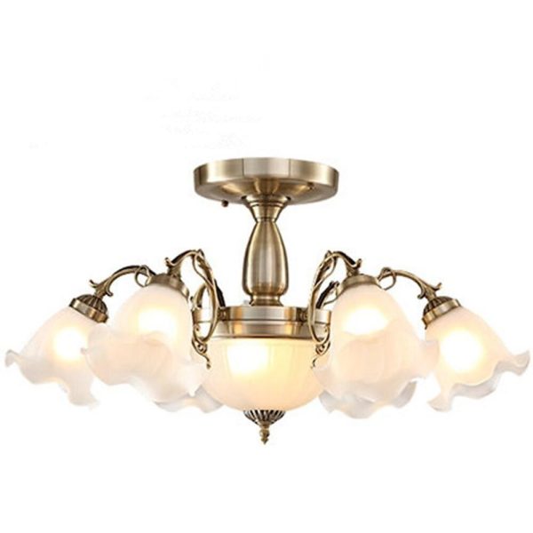 8-light Electroplated Glass Flower Shaped LED Traditional Chandeliers - Image 6
