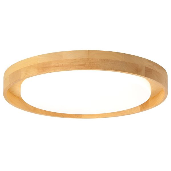 Round Dimmable LED Wooden Nordic Ceiling Lights Fixture Flush Mount Ceiling Lamp - Image 7