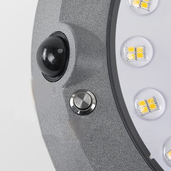 Round Solar-Powered LED Outdoor Wall Light with Motion Sensor - Image 5