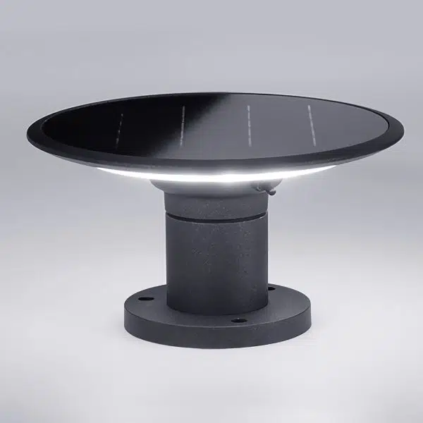 Round UFO Shaped Two Color Temperature LED Solar Waterproof Outdoor Fence Post Lights - Image 7