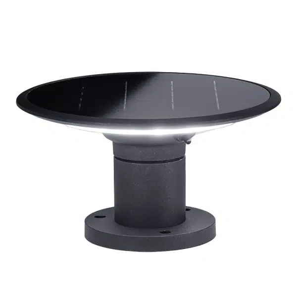 Round UFO Shaped Two Color Temperature LED Solar Waterproof Outdoor Fence Post Lights - Image 12