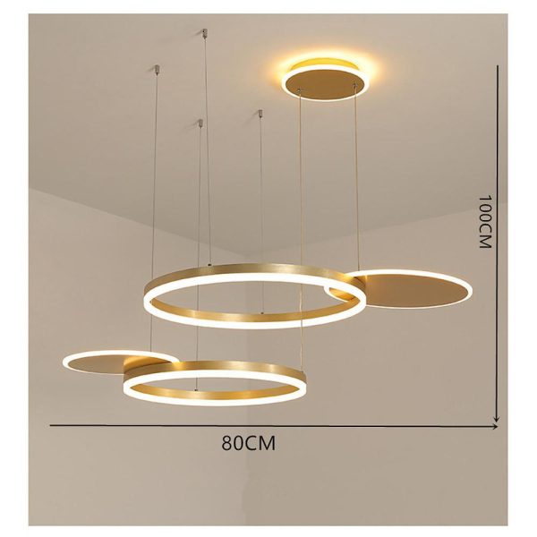 Nordic Circular LED Ceiling Chandelier with with Streamlined Light Distribution - Image 5