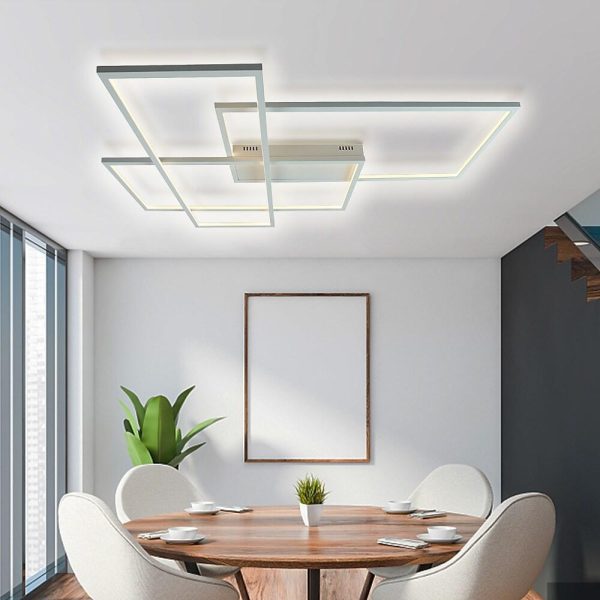 Overlapping Rectangles Aluminum Geometric Style Flush Mount Lighting LED Ceiling Light - Image 7