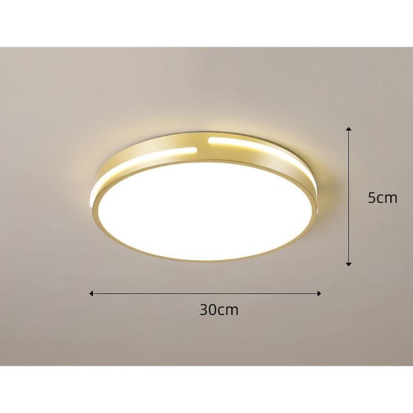 Minimalist Round Dimmable LED Gold Modern Flush Mount Ceiling Light - Image 6