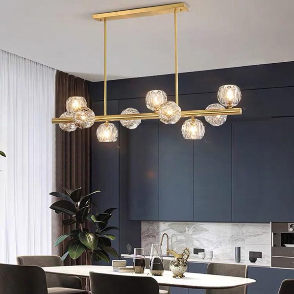 Metal Crystal Flush Mount Ceiling Light Globe Cluster LED Light - Image 2