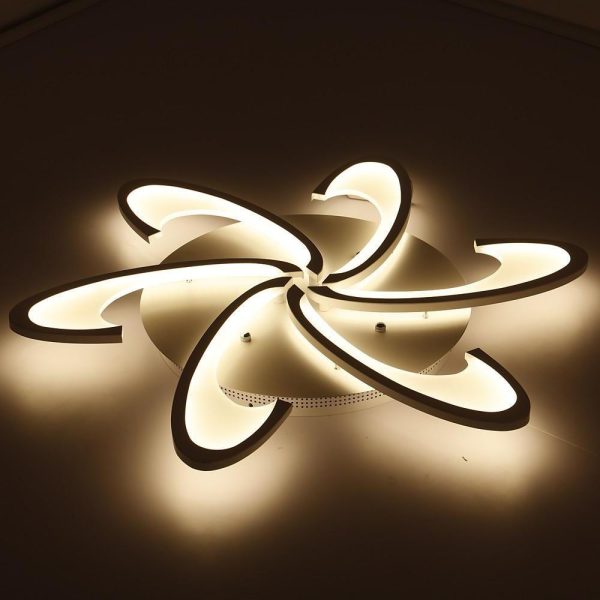 Modern Geometric Wave Flush Mount Light Fixtures Circle Ceiling Light 1 Bulb - Image 6