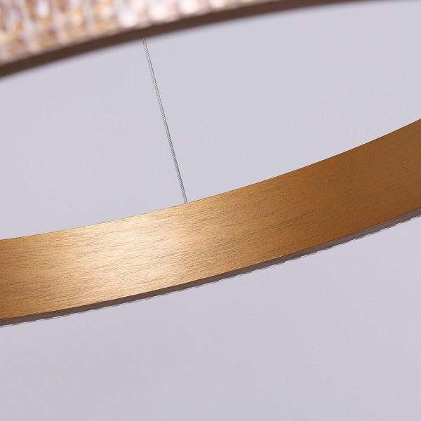 Circular Design LED Gold Modern Chandeliers Kitchen Pendant Lighting - Image 8