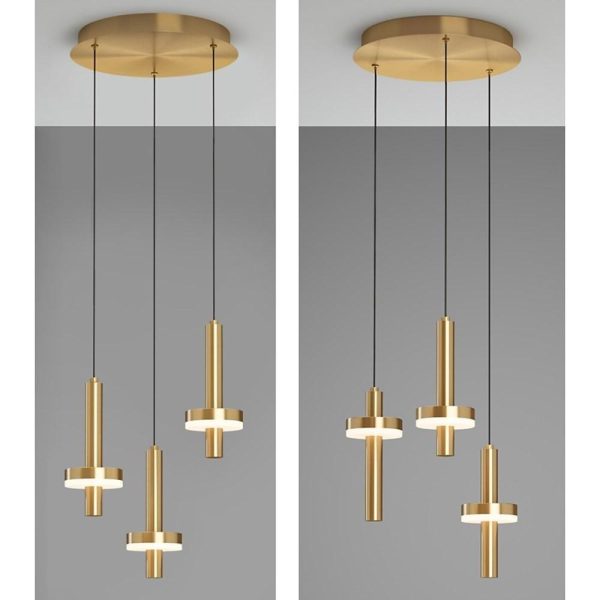 Circle Cylinder LED Gold Nordic Pendant Light Hanging Lamp Island Lights - Image 6