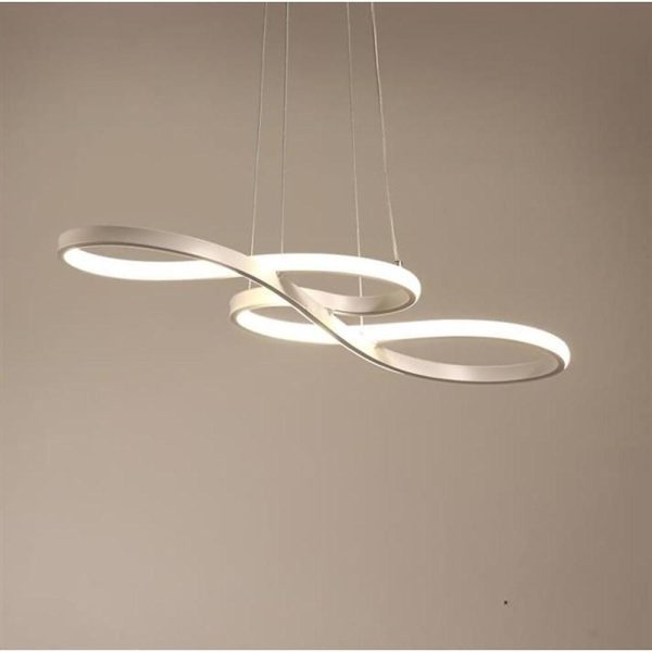Metal Silica Pendant Hanging Light for Dining Room LED Abstract Curved Strip Chandelier - Image 3