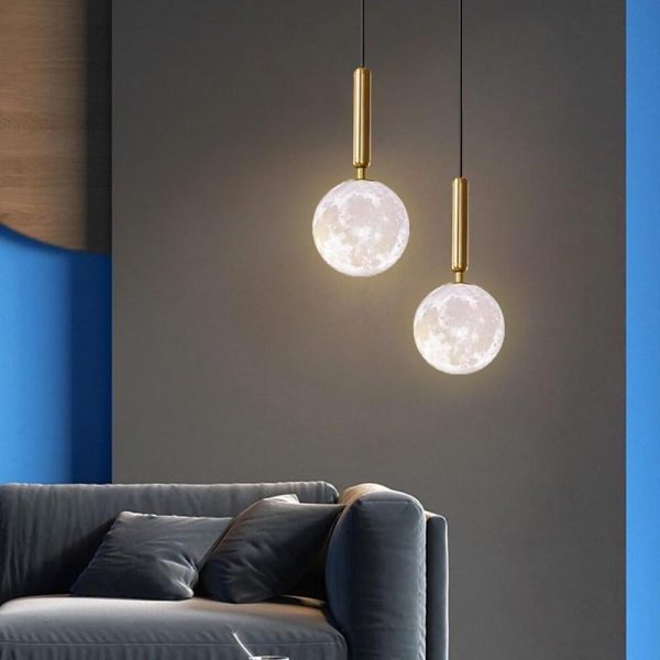 Modern Cylinder Globe Pendant Light Metal Acrylic Pendant Lighting - Image 2