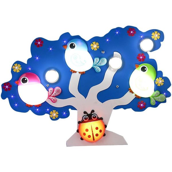 LED Wildlife Colorful Painted Acrylic Glass Flush Mount Ceiling Light for Baby Kids - Image 2