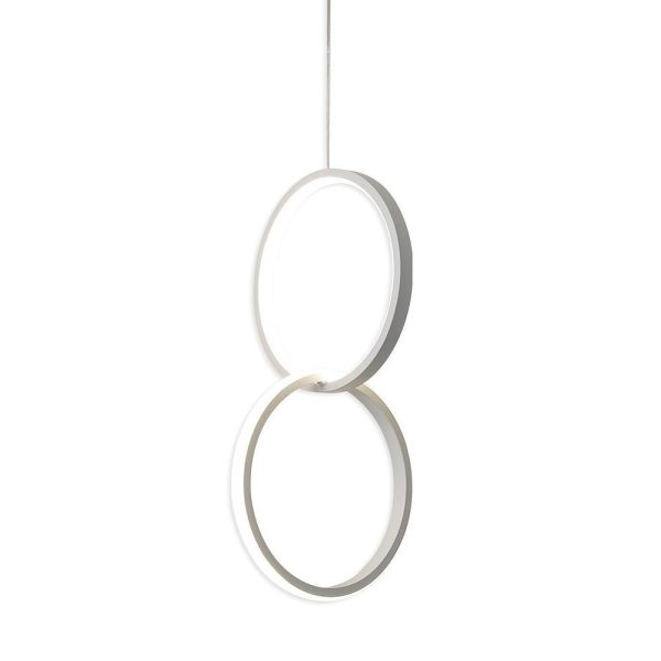 Interlocking Dual Ring Design Pendant Lighting Aluminum Acrylic LED Ceiling Light - Image 6