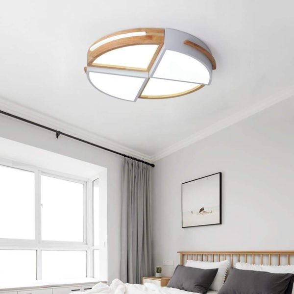 Geometric Quartered Circle Dimmable LED Modern Flush Mount Ceiling Lights - Image 4