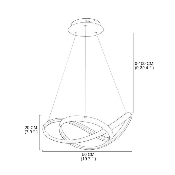 Interweaving Curved Decor Dimmable LED Adjustable Modern Pendant Lighting - Image 6