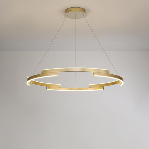 Interlocking Round Gold Chandelier for Living Room - Image 6