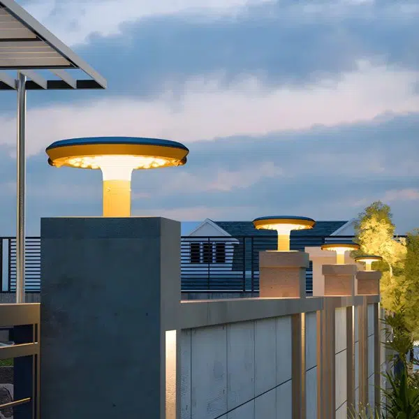 Simple Round LED Solar LED Post Light with Dual Motion Sensor - Image 3