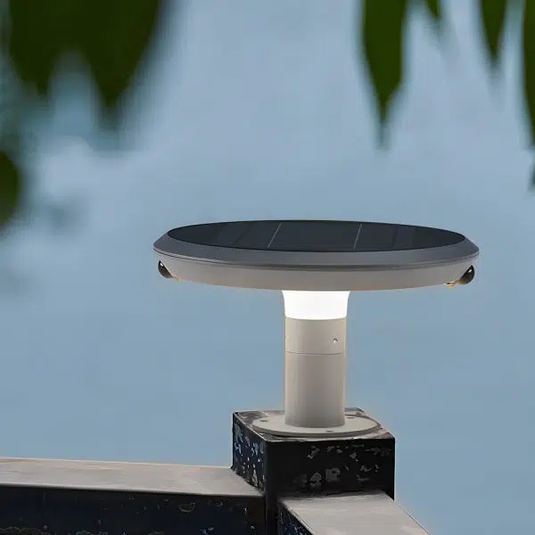 Simple Round LED Solar LED Post Light with Dual Motion Sensor - Image 2