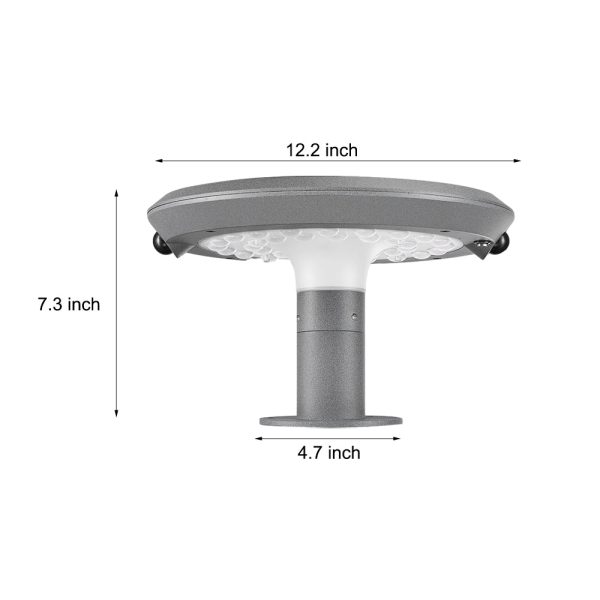 Simple Round LED Solar LED Post Light with Dual Motion Sensor - Image 6