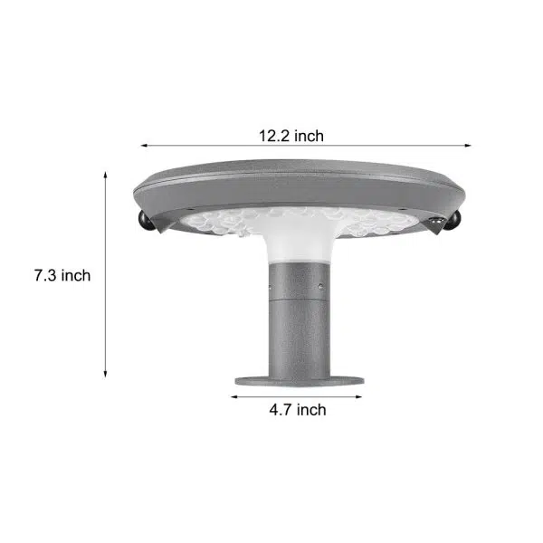 Simple Round LED Solar LED Post Light with Dual Motion Sensor - Image 6
