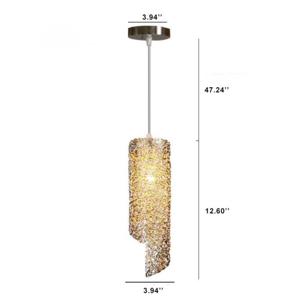 Modern Colorful  Aluminum Wire 1-Light Cylinder Spiral Pendant Light - Image 19