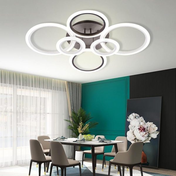 Circles Aluminum Acrylic Cluster Style Design Flush Mount Lighting LED Living Room Bedroom Ceiling Lights - Image 17