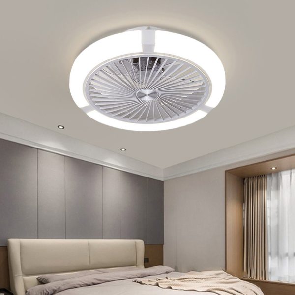 Round Dimming LED Modern Inverter Bladeless Ceiling Fan with Lights - Image 4