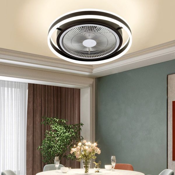 Round Dimming LED Modern Inverter Bladeless Ceiling Fan with Lights - Image 3