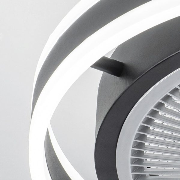 Round Dimming LED Modern Inverter Bladeless Ceiling Fan with Lights - Image 9
