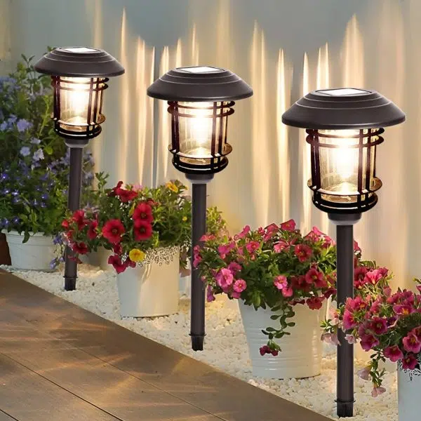 Solar Outdoor Lights Garden Lights LED Post Lights Landscape Lighting Pathway Lights - Image 4