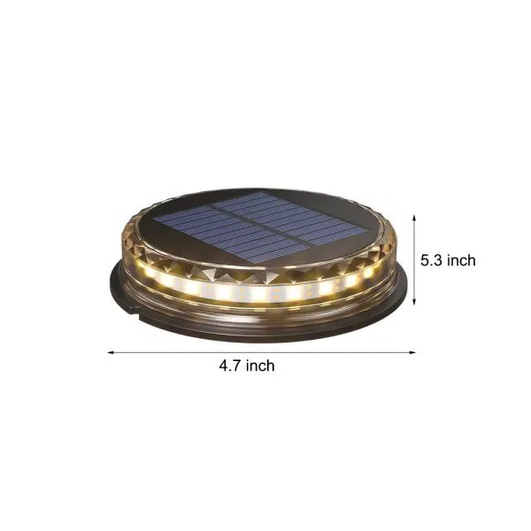 Solar-Powered LED Black Disc Pathway Lights - 4 Pack Outdoor Lighting - Image 5