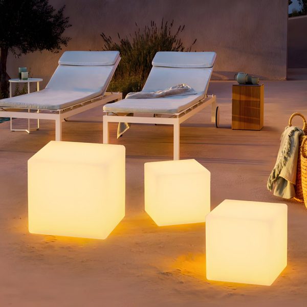 Solar-Powered Luminous LED Cube White Waterproof Outdoor Floor Light - Image 3