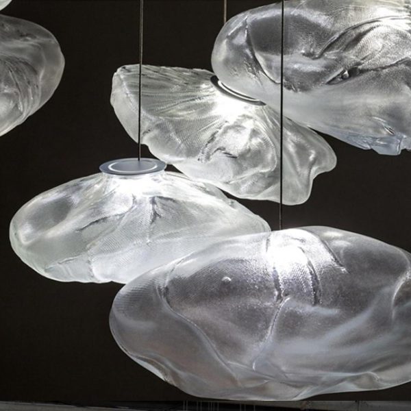 Industrial Metal Glass Bubble Pendant Light Irregular Oval Pendant Lighting - Image 5