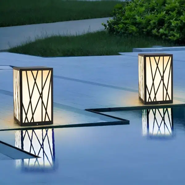 Square 20W LED Waterproof Modern Solar Post Lights Outdoor Pathway Lights - Image 5