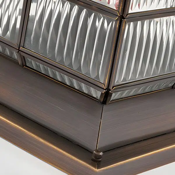 Square Bronze Hardwired/Solar Pillar Lamp Fence Post Light with 3 Step Dimming - Image 5