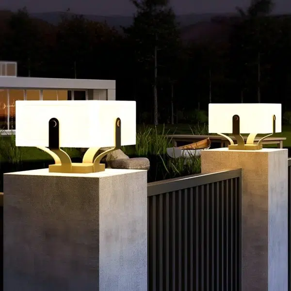 Square IP65 Waterproof LED Creative Modern Solar Fence Post Lights - Image 2