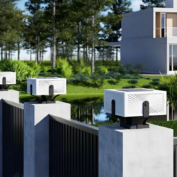 Square IP65 Waterproof LED Creative Modern Solar Fence Post Lights - Image 3