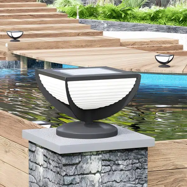 Square Metal Solar Garden Light LED Outdoor Light Post Waterproof Fence Column Head Lamp Pillar Light - Image 5