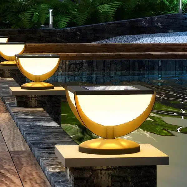 Square Metal Solar Garden Light LED Outdoor Light Post Waterproof Fence Column Head Lamp Pillar Light - Image 3