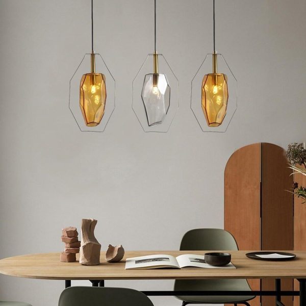 Electroplated Metal Glass LED Nordic Pendant Lighting Kitchen Island Lighting - Image 3