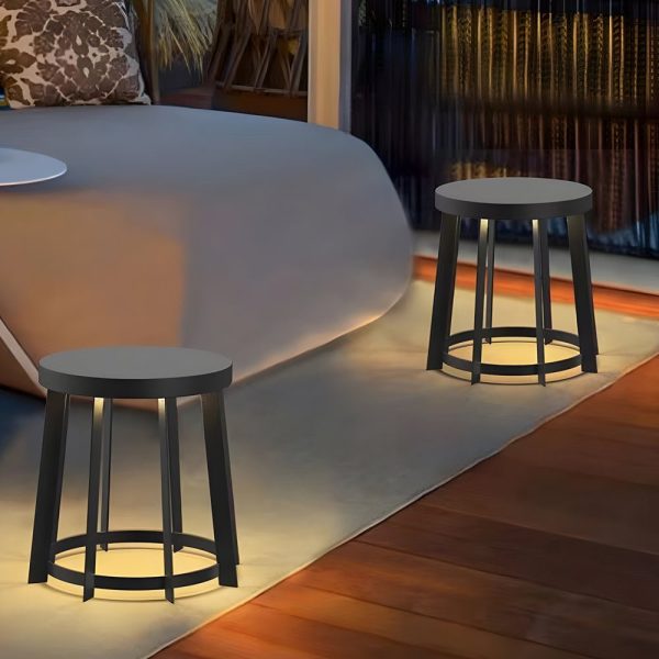 Stainless Steel Round Stool Solar Light Dual-Purpose Outdoor LED Fixture - Image 2