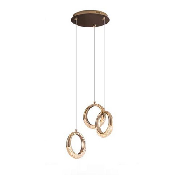 Ring Shaped LED Electroplated Metal Modern Pendant Light Hanging Lamp Chandeliers - Image 14