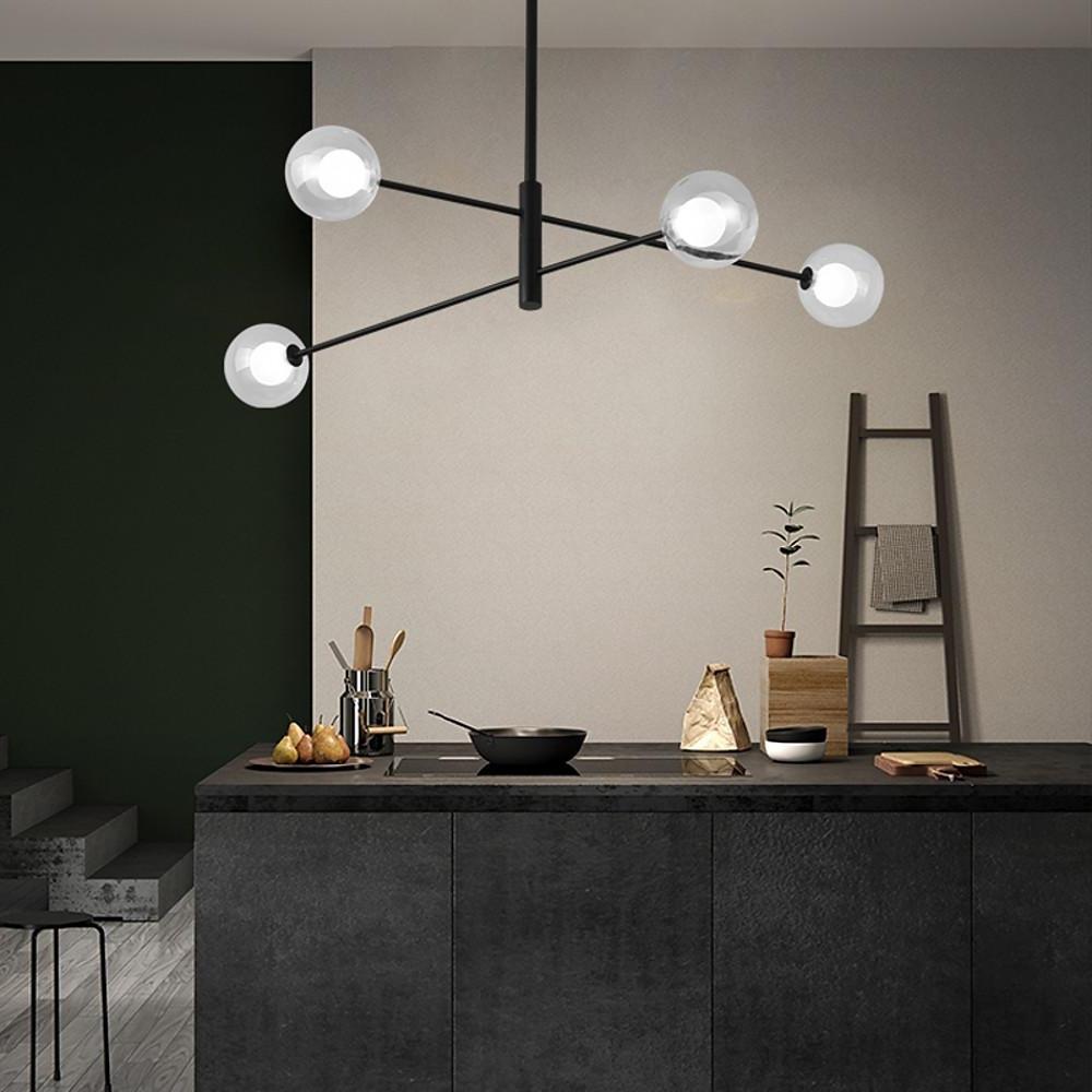 szptmr1566892552580-379545-1ed33a87-d78b-4fb6-9dd6-338ffee8498f.jpg 4-light Glass LED Linear Design Black Modern Sputnik Chandelier Ceiling Lights - Image 1