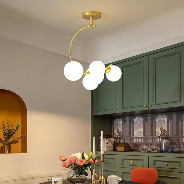 5-Light Cluster Globe Chandelier Dining Room Chandelier - Image 3